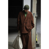 Unisex Jacket Vintage Leisure Suit Corduroy Workwear Jacket Men's Loose Spring and Autumn Coat